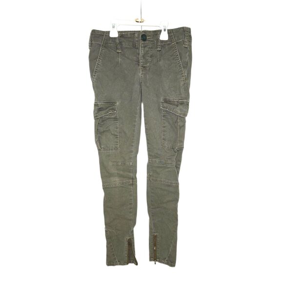 Free People Pants - Free People Skinny Cargo Pants | Women's Size 24 | Olive Green Ankle Zip
